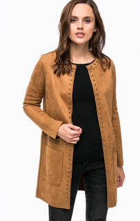 Коричневое пальто на крючках Guess
