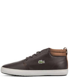 Коричневые демисезонные кеды Lacoste