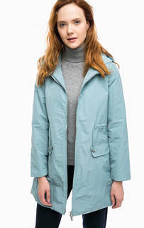 Синяя демисезонная парка с капюшоном Stefanel