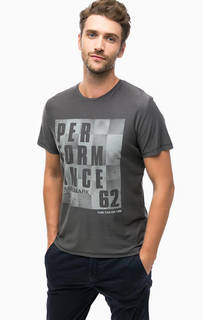 Серая футболка с принтом Tom Tailor