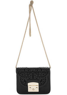 Маленькая кожаная сумка с декоративной перфорацией Furla