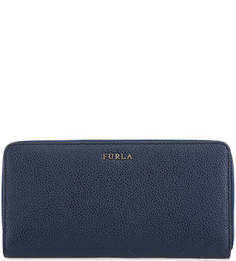 Синий кошелек из мягкой кожи Furla