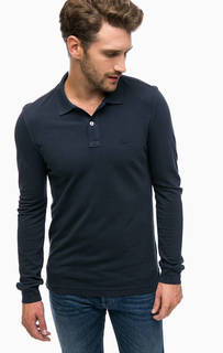 Синяя футболка поло с длинными рукавами United Colors of Benetton