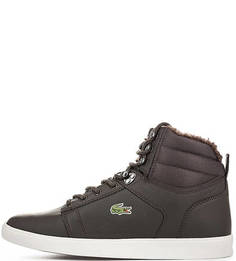 Кожаные кеды с текстильными вставками Lacoste