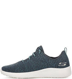 Синие текстильные кроссовки Skechers