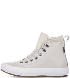 Серые кожаные кеды Converse