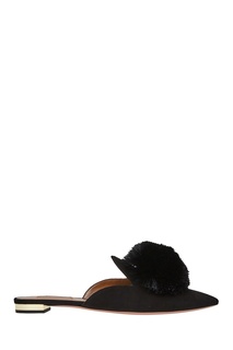 Замшевые мюли Powder Puff Flat Aquazzura