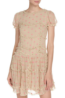 Платье с маленькими рюшками Valentino Red