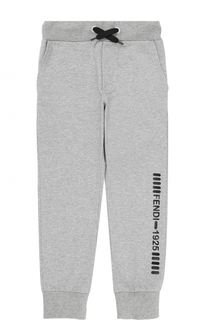 Спортивные брюки с эластичными манжетами и аппликацией Fendi Roma