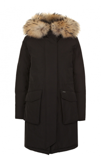 Пуховая парка с меховой отделкой капюшона Woolrich