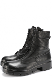 Кожаные ботинки с эффектом состаривания на шнуровке OXS rubber soul