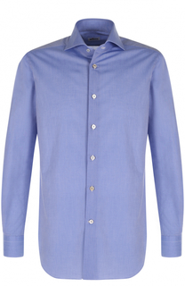 Хлопковая сорочка с воротником акула Kiton