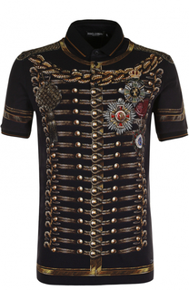 Хлопковое поло с принтом Dolce & Gabbana