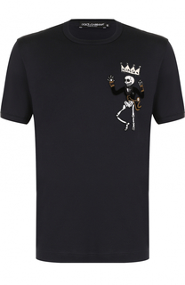 Хлопковая футболка с нашивками Dolce &amp; Gabbana