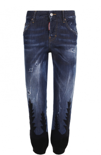 Укороченные джинсы с потертостями Dsquared2