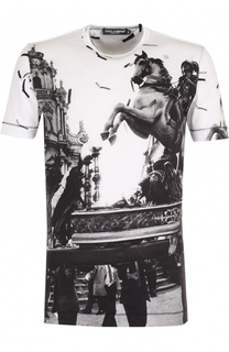Хлопковая футболка с принтом Dolce &amp; Gabbana