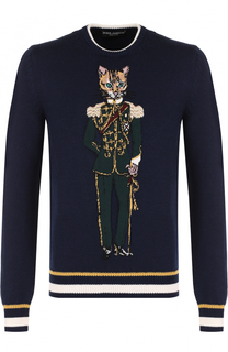 Шерстяной джемпер с круглым вырезом Dolce &amp; Gabbana