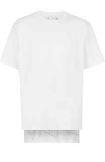 Хлопковая футболка с декоративной отделкой Sacai