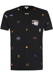 Хлопковая футболка с принтом и круглым вырезом Kenzo