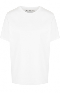 Хлопковая футболка прямого кроя с круглым вырезом Acne Studios