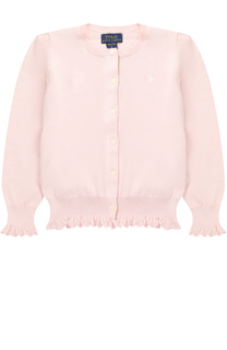 Хлопковый кардиган с фигурной оборкой Polo Ralph Lauren