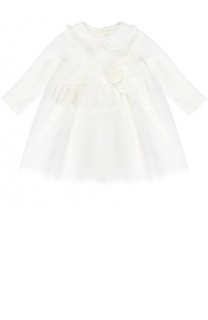 Хлопковое платье с кружевной отделкой и декором Aletta