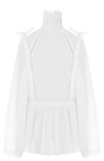 Хлопковая блуза свободного кроя с воротником-стойкой Ann Demeulemeester