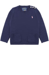 Шерстяной пуловер с карманами и декоративными пуговицами Polo Ralph Lauren