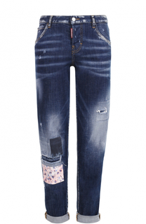 Укороченные джинсы с потертостями Dsquared2
