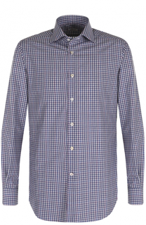 Хлопковая рубашка в контрастную клетку Kiton