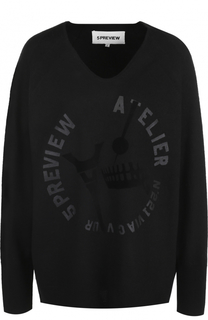 Шерстяной пуловер с V-образным вырезом 5PREVIEW