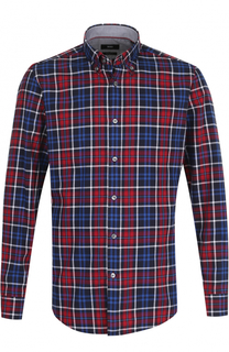 Хлопковая рубашка с воротником button down BOSS