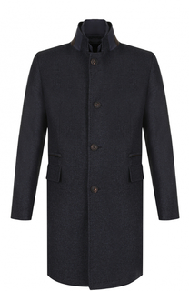 Шерстяное однобортное пальто с воротником-стойкой Windsor