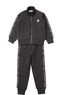 Спортивный костюм из хлопка с контрастной отделкой Moncler Enfant