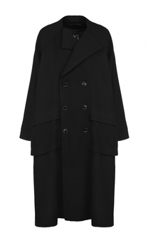 Двубортное шерстяное пальто свободного кроя Yohji Yamamoto