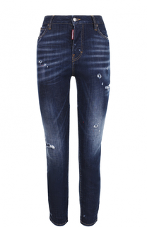 Укороченные джинсы с потертостями Dsquared2