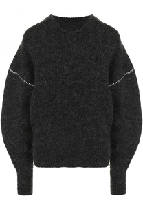 Вязаный пуловер с круглым вырезом и объемными рукавами Mm6