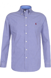 Хлопковая рубашка с воротником button down Polo Ralph Lauren