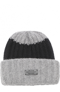 Вязаная шапка из шерсти и ангоры с логотипом бренда Dsquared2