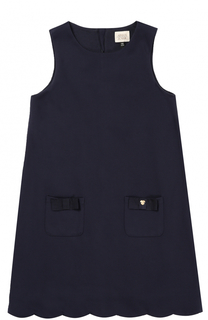 Платье джерси с карманами и фигурным подолом Armani Junior