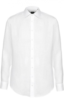 Льняная рубашка с воротником кент Giorgio Armani