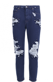 Укороченные джинсы с декоративными потертостями Golden Goose Deluxe Brand