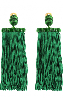 Серьги-клипсы с отделкой из бисера Oscar de la Renta
