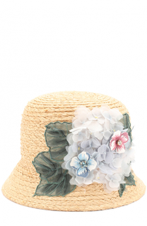 Шляпа из рафии с цветочным декором Dolce &amp; Gabbana