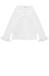 Хлопковая блуза с оборками Il Gufo