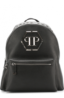 Кожаный рюкзак с логотипом бренда Philipp Plein