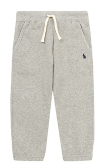 Спортивные брюки из хлопка на кулиске с вышивкой Polo Ralph Lauren