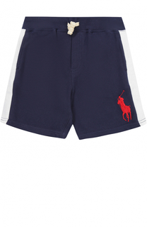 Хлопковые шорты с контрастной отделкой на кулиске Polo Ralph Lauren