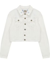 Укороченная куртка из денима с вышивкой Polo Ralph Lauren