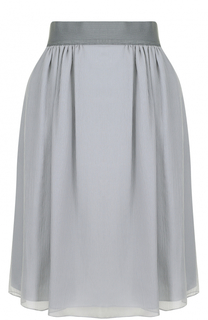 Шелковая юбка-миди с широким поясом Armani Collezioni